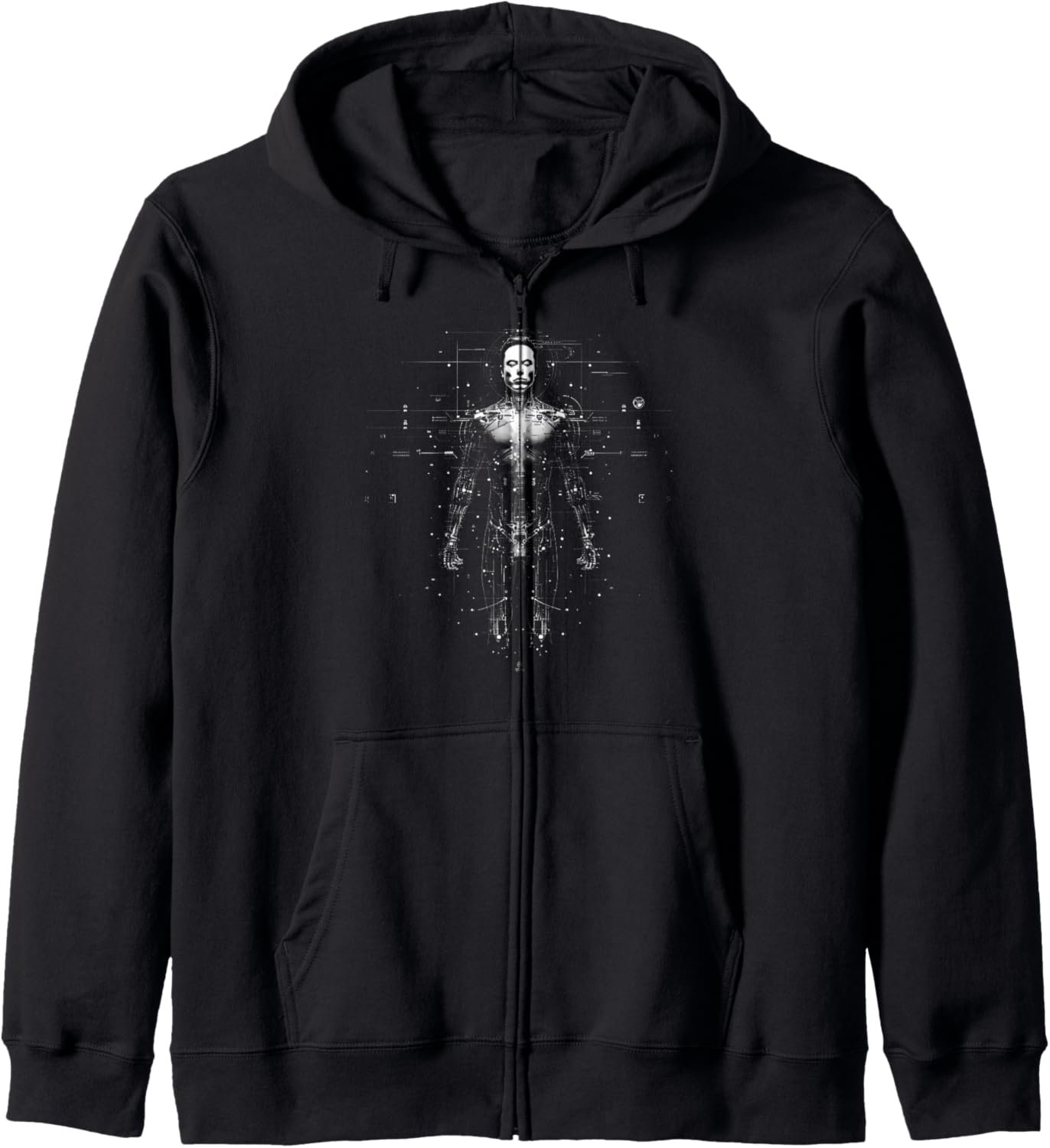 Cybernetic Cyberpunk Cyborg Future Tech Wearable Tech Design Zip Hoodie - Image 2